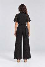 Elodie Floral Lace Two-Piece Set in Black, back view