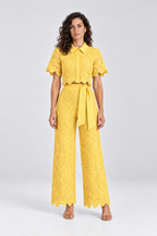 Elodie Floral Lace Two-Piece Set in Yellow, front view